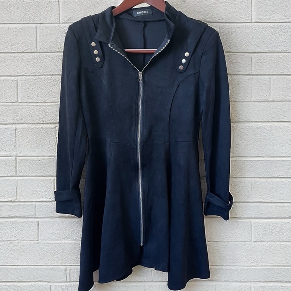 Chic Me Dresses & Skirts - Chic Me Women’s Black A-Line Dress with Embellished Long Sleeves. Size: M